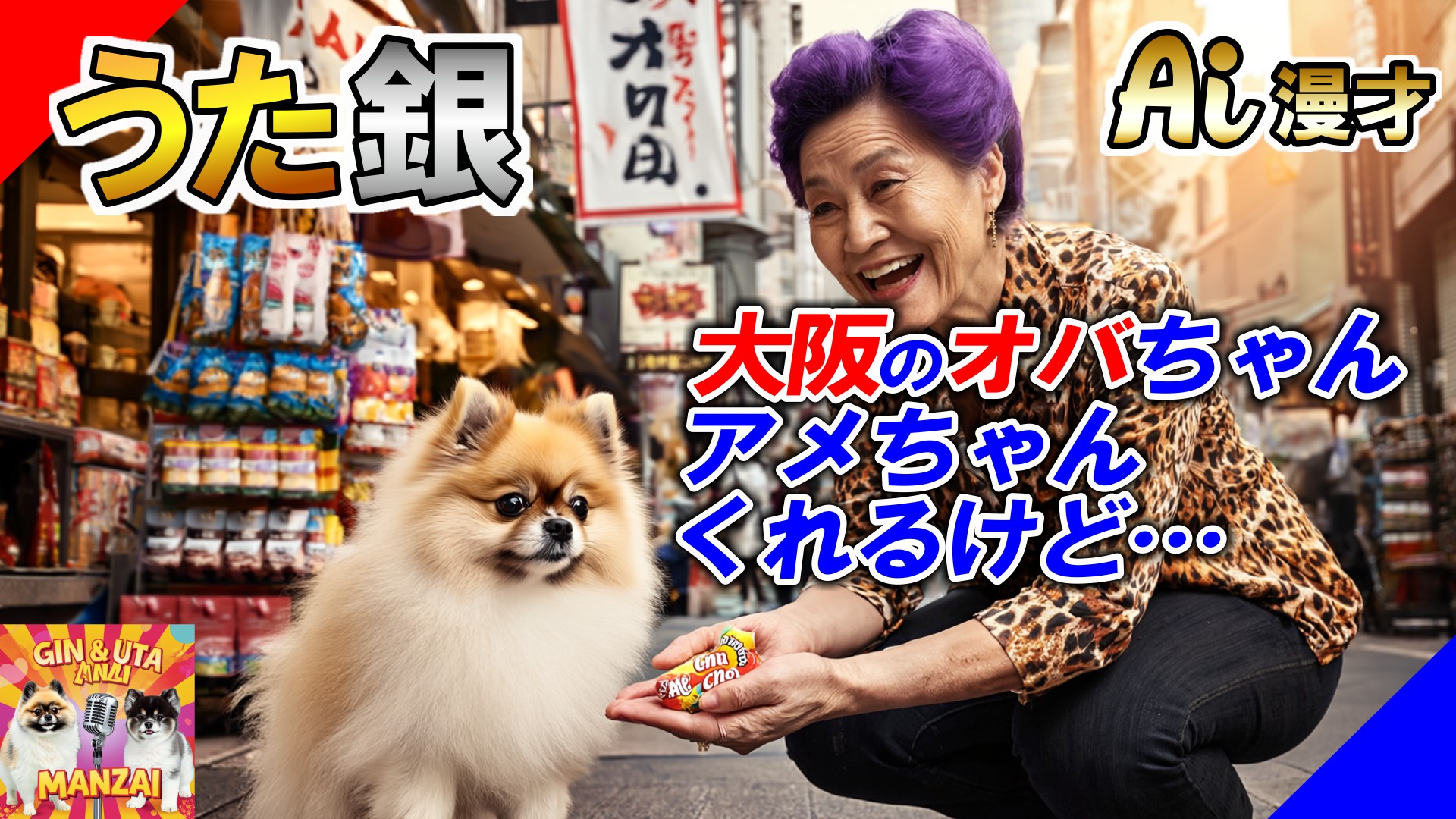 【犬漫才】天才ポメラニアンコンビ「うた銀」爆笑ネタ！大阪のおばちゃんって、なんでアメちゃんくれるん？